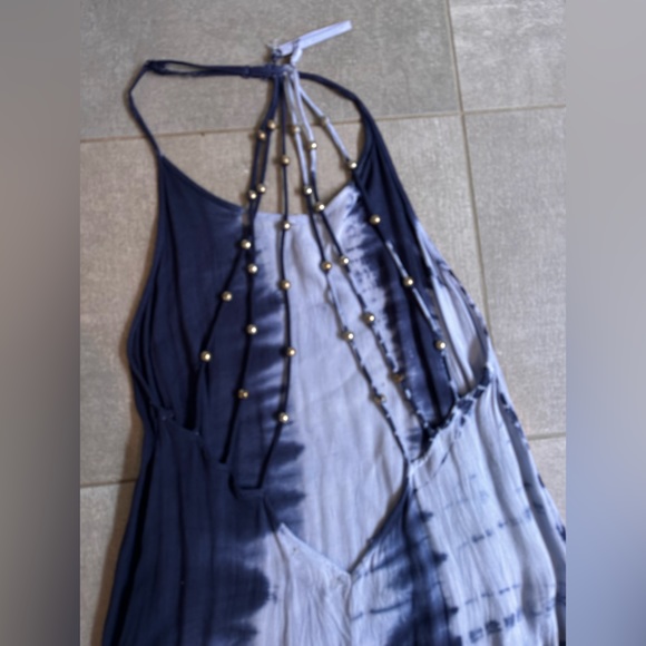 Navy & White tie dye maxi dress - Picture 2 of 3